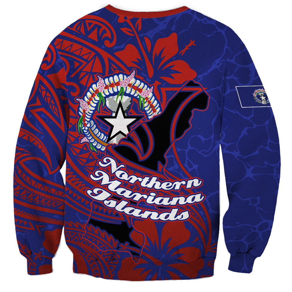 Saipan Northern Mariana Islands Sweatshirt Polynesian Tribal Tattoo Art With Hibiscus Flowers And Seal TS04 - Polynesian Pride