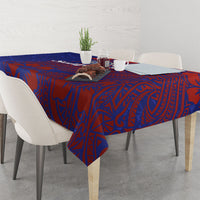 Saipan Northern Mariana Islands Tablecloth Polynesian Tribal Tattoo Art With Hibiscus Flowers And Seal TS04 - Polynesian Pride