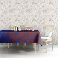 Saipan Northern Mariana Islands Tablecloth Polynesian Tribal Tattoo Art With Hibiscus Flowers And Seal TS04 - Polynesian Pride