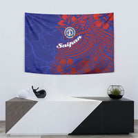 Saipan Northern Mariana Islands Tapestry Polynesian Tribal Tattoo Art With Hibiscus Flowers And Seal TS04 - Polynesian Pride