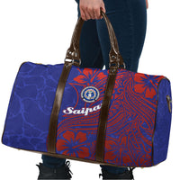 Saipan Northern Mariana Islands Travel Bag Polynesian Tribal Tattoo Art With Hibiscus Flowers And Seal TS04 - Polynesian Pride