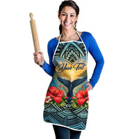 Personalized Masefau American Samoa Whale Apron Polynesian Tribal Pattern Tropical Hibiscus TS04 - Polynesian Pride