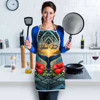 Personalized Masefau American Samoa Whale Apron Polynesian Tribal Pattern Tropical Hibiscus TS04 - Polynesian Pride