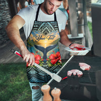 Personalized Masefau American Samoa Whale Apron Polynesian Tribal Pattern Tropical Hibiscus TS04 - Polynesian Pride