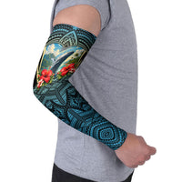 Personalized Masefau American Samoa Whale Arm Sleeves Polynesian Tribal Pattern Tropical Hibiscus TS04 - Polynesian Pride