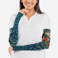 Personalized Masefau American Samoa Whale Arm Sleeves Polynesian Tribal Pattern Tropical Hibiscus TS04 - Polynesian Pride