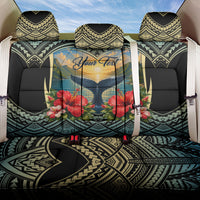 Personalized Masefau American Samoa Whale Back Car Seat Cover Polynesian Tribal Pattern Tropical Hibiscus TS04 One Size Black Blue - Polynesian Pride