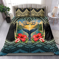 Personalized Masefau American Samoa Whale Bedding Set Polynesian Tribal Pattern Tropical Hibiscus TS04 - Polynesian Pride