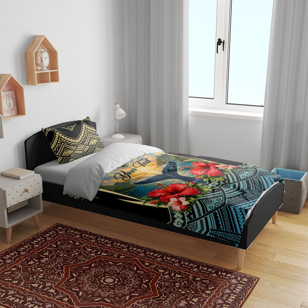 Personalized Masefau American Samoa Whale Bedding Set Polynesian Tribal Pattern Tropical Hibiscus TS04 - Polynesian Pride