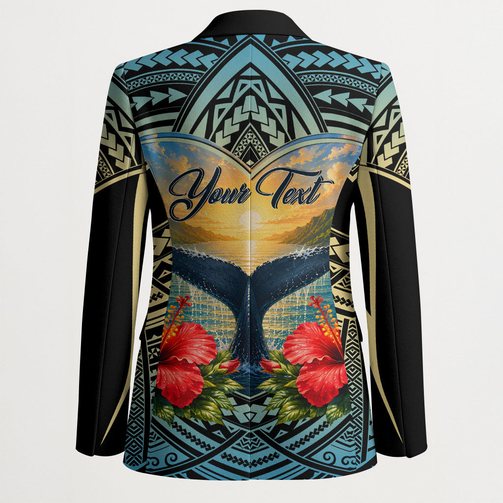 Personalized Masefau American Samoa Whale Blazer Polynesian Tribal Pattern Tropical Hibiscus TS04 - Polynesian Pride