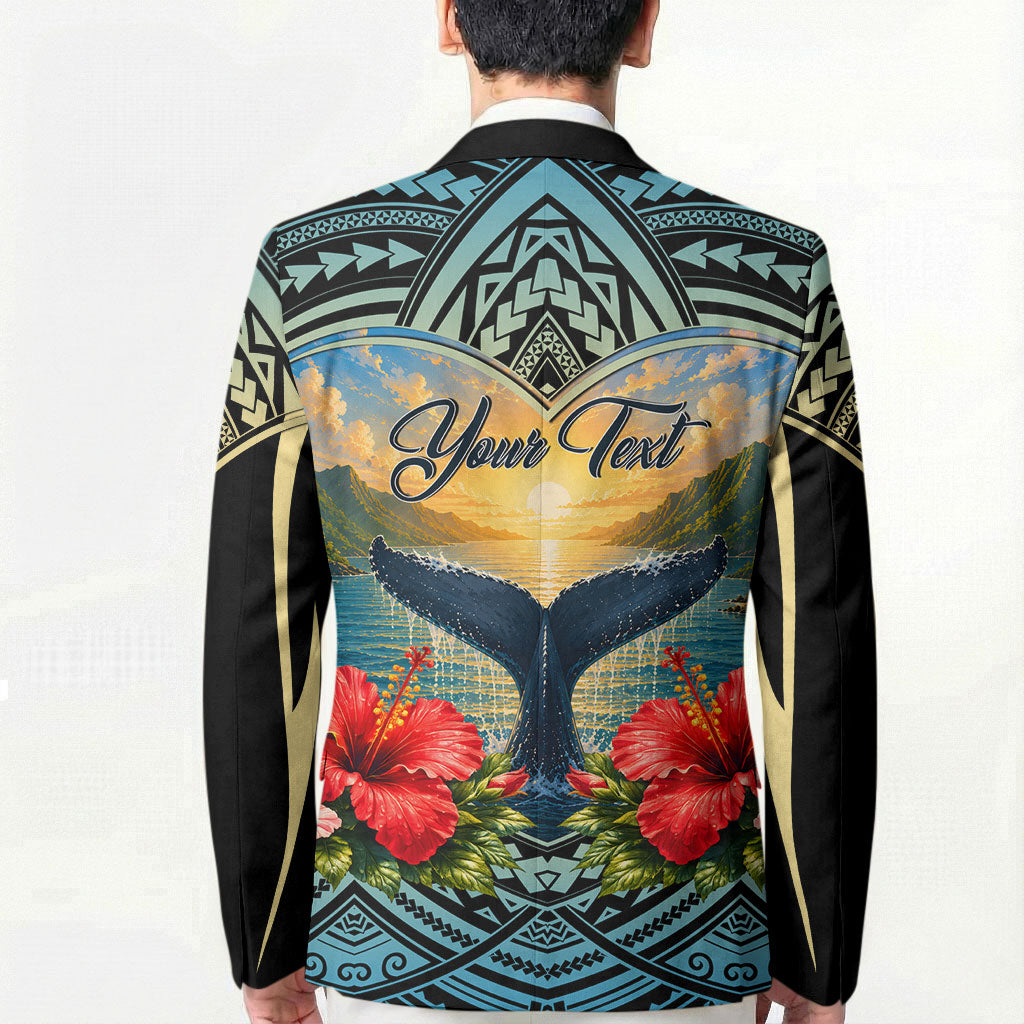 Personalized Masefau American Samoa Whale Blazer Polynesian Tribal Pattern Tropical Hibiscus TS04 - Polynesian Pride