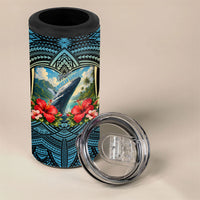 Personalized Masefau American Samoa Whale 4 in 1 Can Cooler Tumbler Polynesian Tribal Pattern Tropical Hibiscus TS04 - Polynesian Pride