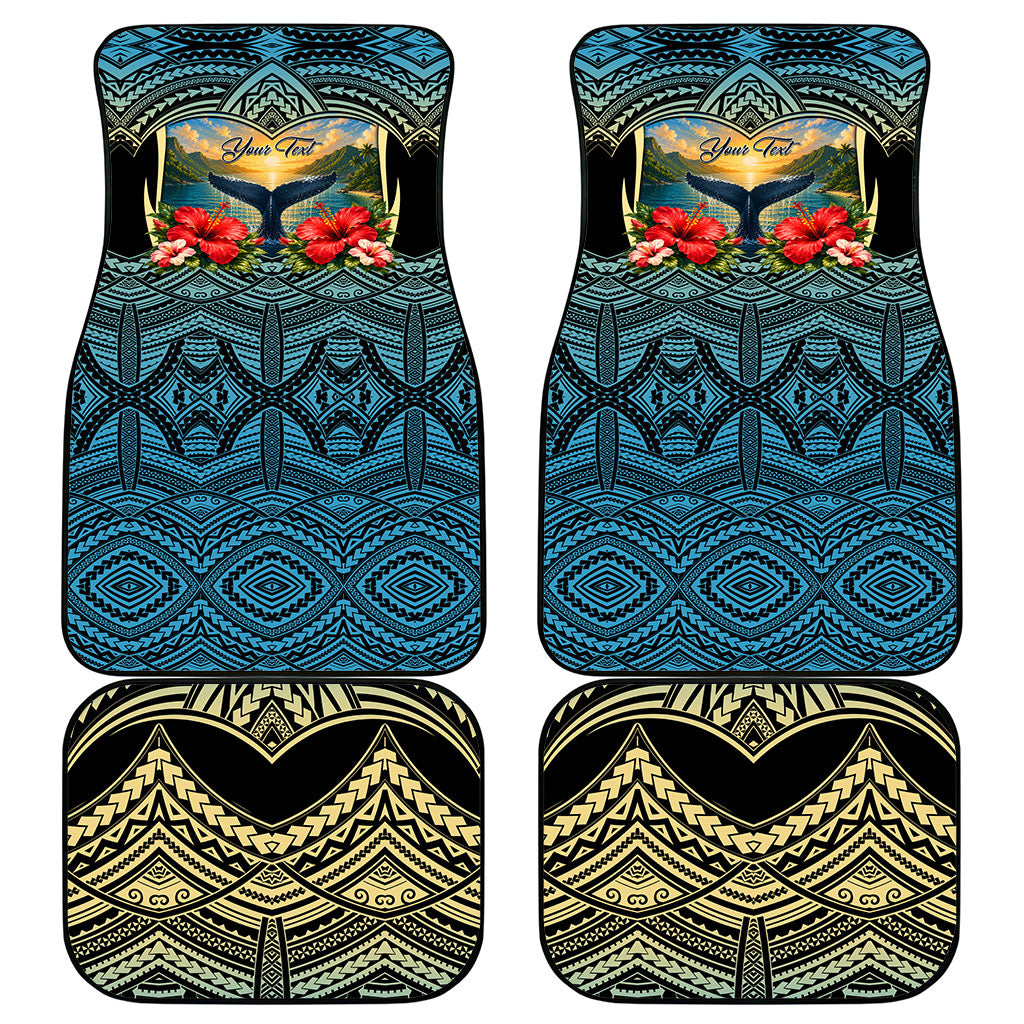 Personalized Masefau American Samoa Whale Car Mats Polynesian Tribal Pattern Tropical Hibiscus TS04 - Polynesian Pride