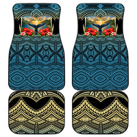 Personalized Masefau American Samoa Whale Car Mats Polynesian Tribal Pattern Tropical Hibiscus TS04 - Polynesian Pride