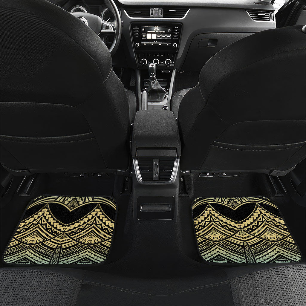 Personalized Masefau American Samoa Whale Car Mats Polynesian Tribal Pattern Tropical Hibiscus TS04 Set 2pcs - Back Black Blue - Polynesian Pride