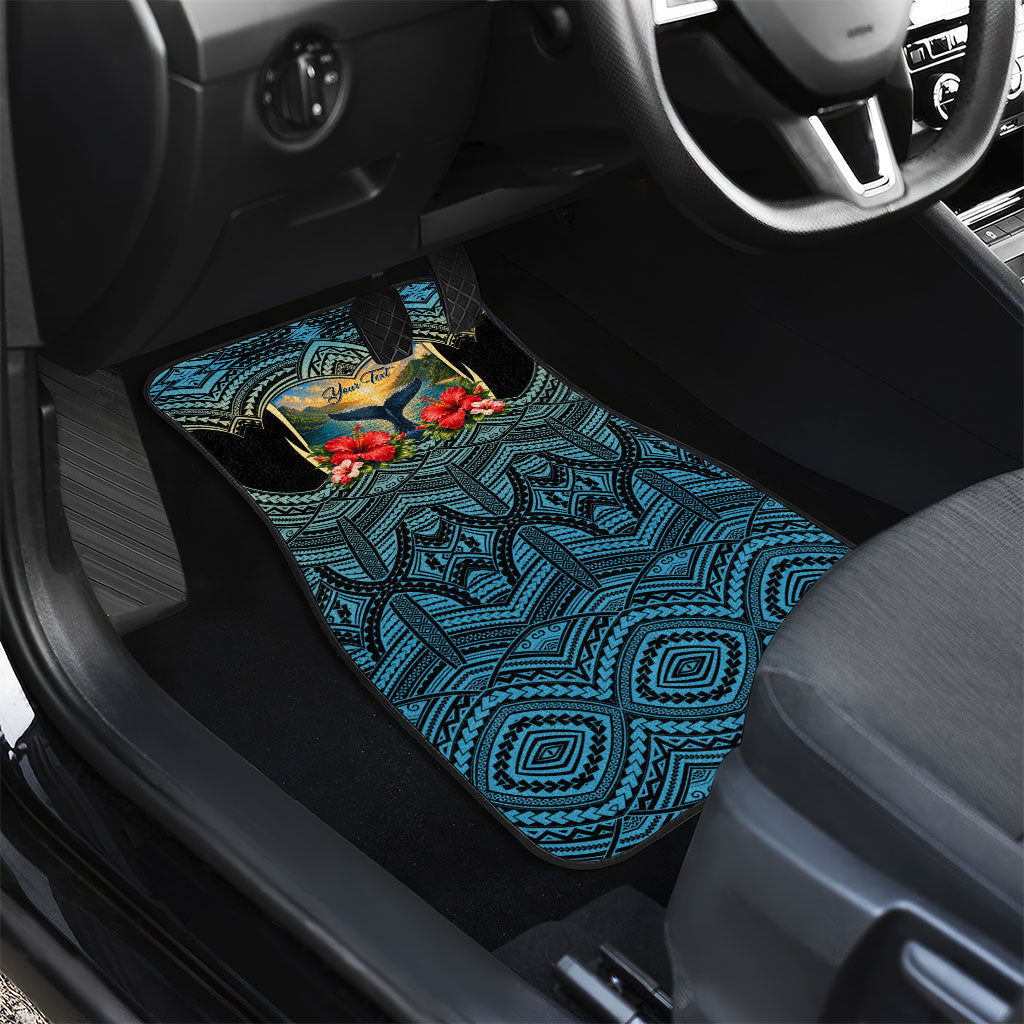 Personalized Masefau American Samoa Whale Car Mats Polynesian Tribal Pattern Tropical Hibiscus TS04 - Polynesian Pride