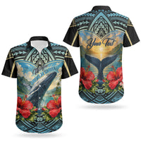 Personalized Masefau American Samoa Whale Couples Matching Mermaid Dress and Hawaiian Shirt Polynesian Tribal Pattern Tropical Hibiscus TS04 - Polynesian Pride