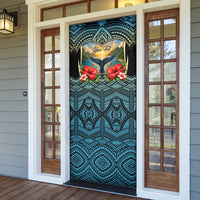 Personalized Masefau American Samoa Whale Door Cover Polynesian Tribal Pattern Tropical Hibiscus TS04 - Polynesian Pride