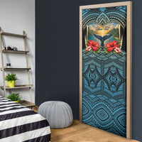 Personalized Masefau American Samoa Whale Door Cover Polynesian Tribal Pattern Tropical Hibiscus TS04 - Polynesian Pride