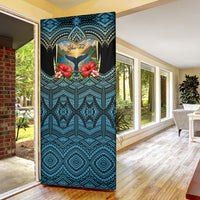 Personalized Masefau American Samoa Whale Door Cover Polynesian Tribal Pattern Tropical Hibiscus TS04 - Polynesian Pride