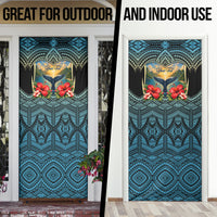 Personalized Masefau American Samoa Whale Door Cover Polynesian Tribal Pattern Tropical Hibiscus TS04 - Polynesian Pride