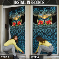 Personalized Masefau American Samoa Whale Door Cover Polynesian Tribal Pattern Tropical Hibiscus TS04 - Polynesian Pride