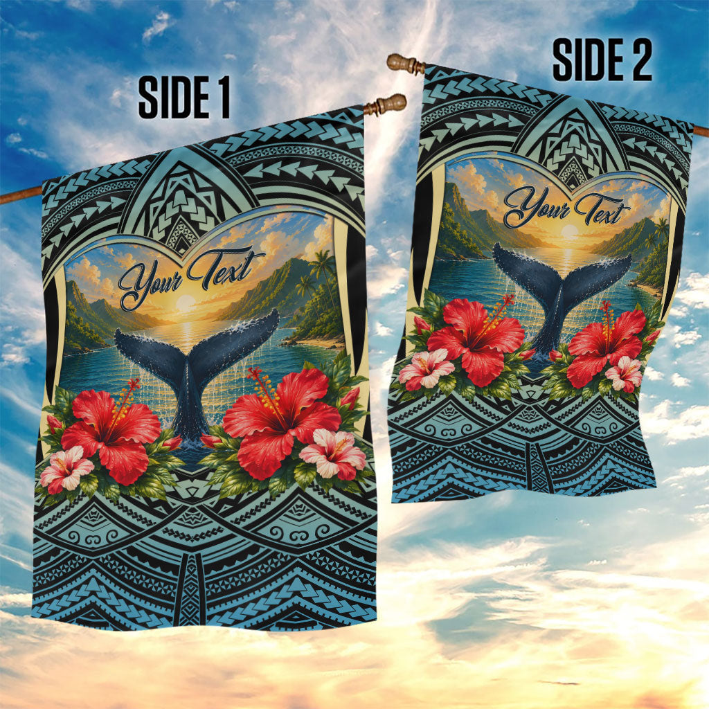 Personalized Masefau American Samoa Whale Garden Flag Polynesian Tribal Pattern Tropical Hibiscus TS04 - Polynesian Pride