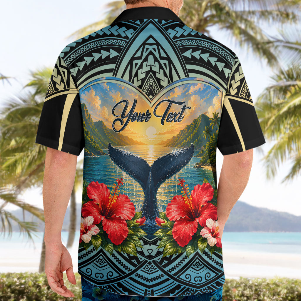 Personalized Masefau American Samoa Whale Hawaiian Shirt Polynesian Tribal Pattern Tropical Hibiscus TS04 - Polynesian Pride