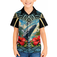Personalized Masefau American Samoa Whale Hawaiian Shirt Polynesian Tribal Pattern Tropical Hibiscus TS04 - Polynesian Pride