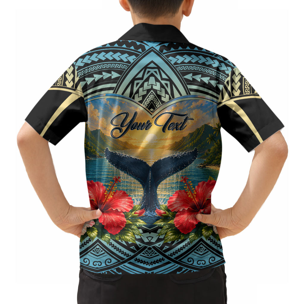 Personalized Masefau American Samoa Whale Hawaiian Shirt Polynesian Tribal Pattern Tropical Hibiscus TS04 - Polynesian Pride
