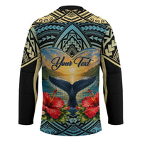 Personalized Masefau American Samoa Whale Hockey Jersey Polynesian Tribal Pattern Tropical Hibiscus TS04 - Polynesian Pride