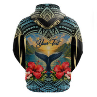 Personalized Masefau American Samoa Whale Hoodie Polynesian Tribal Pattern Tropical Hibiscus TS04 - Polynesian Pride