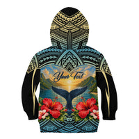 Personalized Masefau American Samoa Whale Kid Hoodie Polynesian Tribal Pattern Tropical Hibiscus TS04 - Polynesian Pride