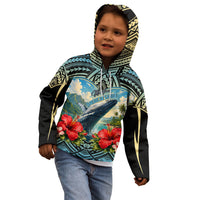 Personalized Masefau American Samoa Whale Kid Hoodie Polynesian Tribal Pattern Tropical Hibiscus TS04 - Polynesian Pride