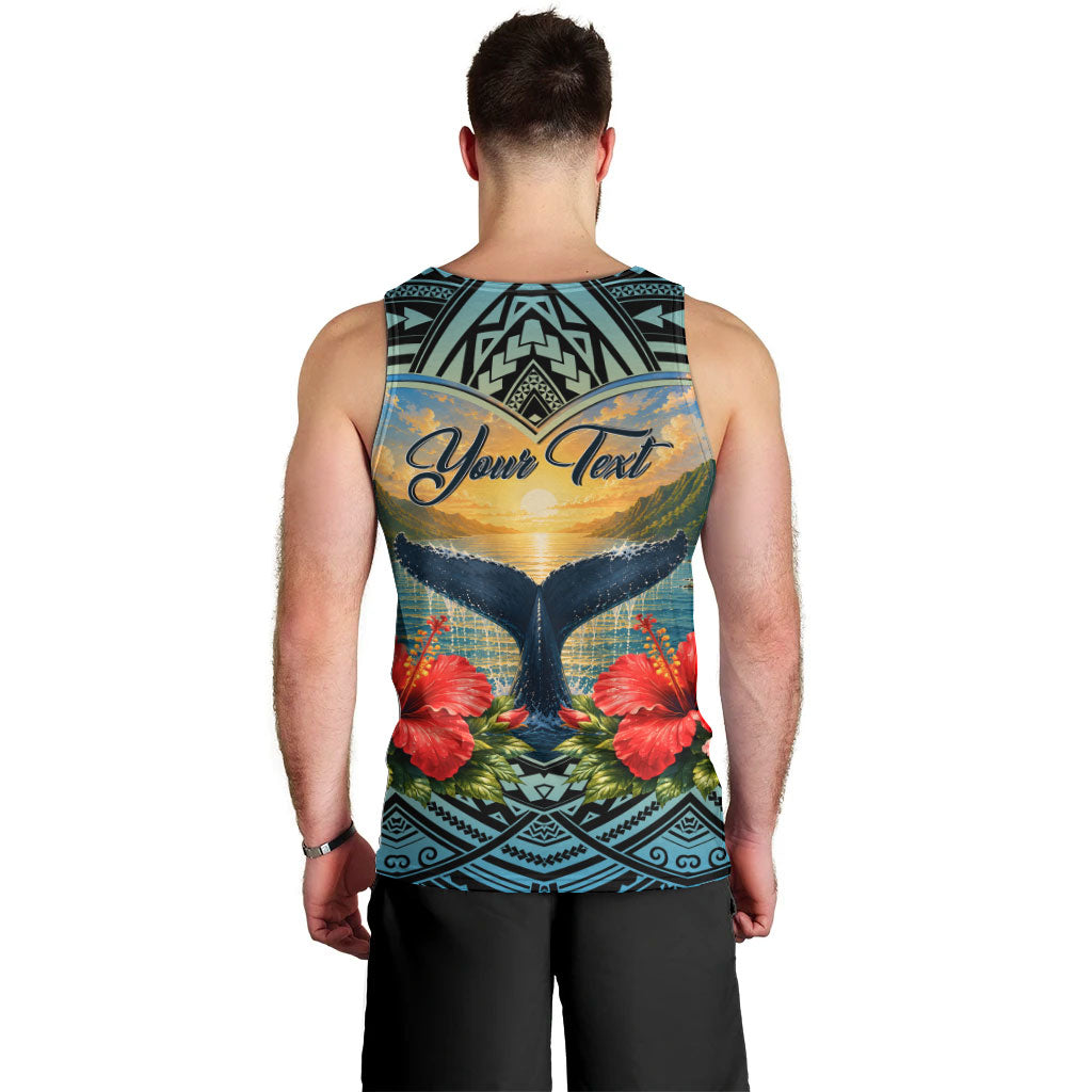 Personalized Masefau American Samoa Whale Men Tank Top Polynesian Tribal Pattern Tropical Hibiscus TS04 - Polynesian Pride