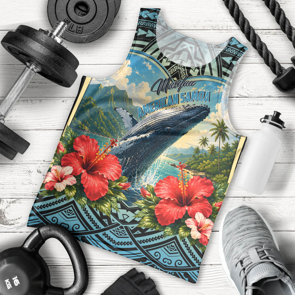 Personalized Masefau American Samoa Whale Men Tank Top Polynesian Tribal Pattern Tropical Hibiscus TS04 - Polynesian Pride