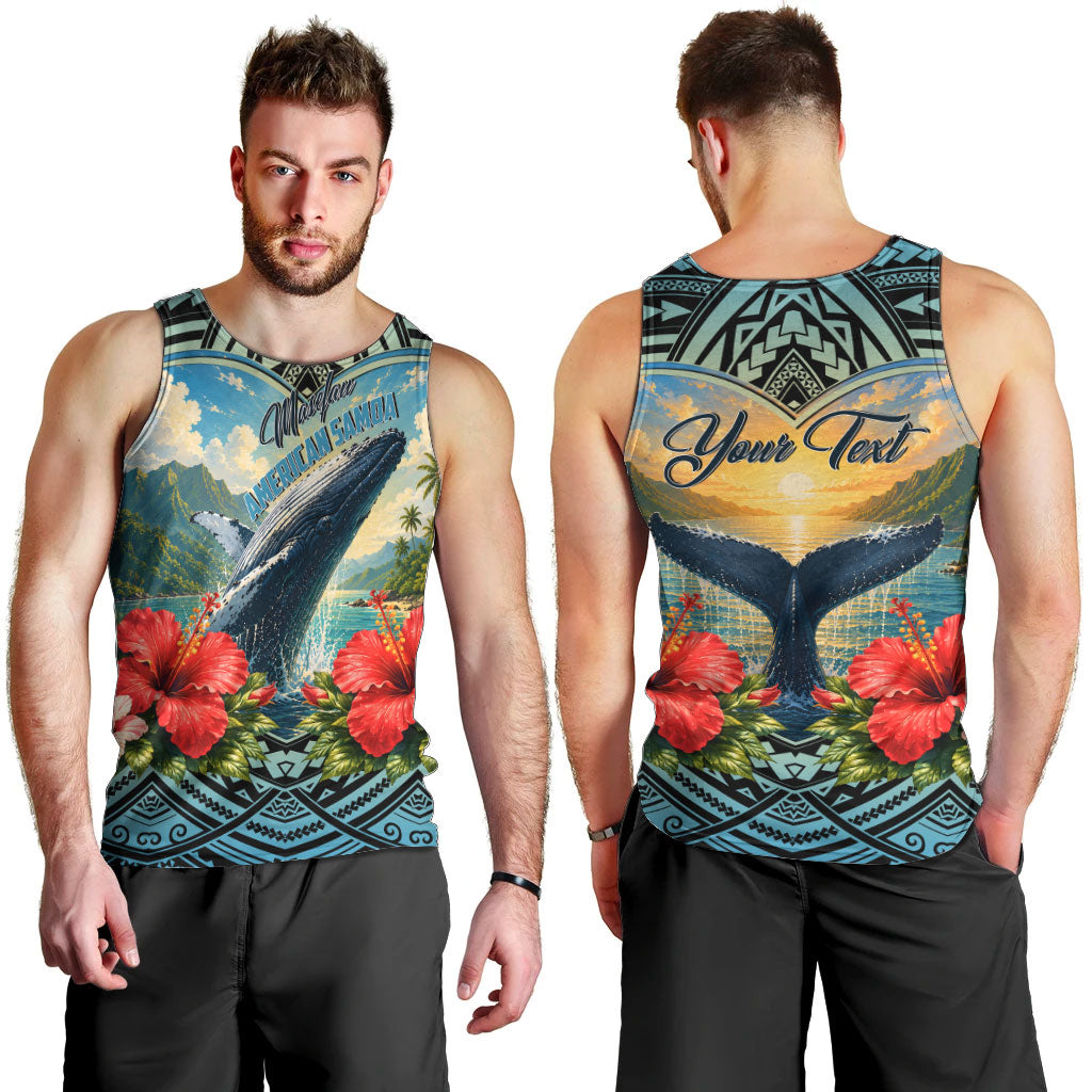 Personalized Masefau American Samoa Whale Men Tank Top Polynesian Tribal Pattern Tropical Hibiscus TS04 - Polynesian Pride