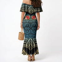 Personalized Masefau American Samoa Whale Mermaid Dress Polynesian Tribal Pattern Tropical Hibiscus TS04 - Polynesian Pride