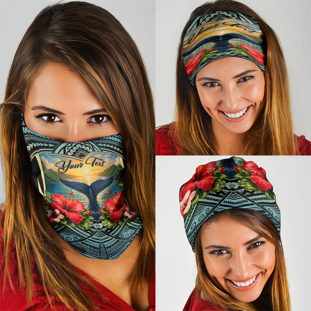 Personalized Masefau American Samoa Whale Neck Gaiter Polynesian Tribal Pattern Tropical Hibiscus TS04 - Polynesian Pride