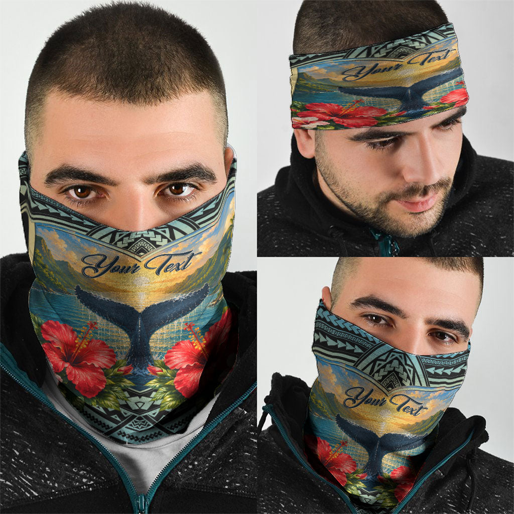 Personalized Masefau American Samoa Whale Neck Gaiter Polynesian Tribal Pattern Tropical Hibiscus TS04 - Polynesian Pride