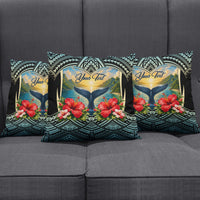Personalized Masefau American Samoa Whale Pillow Cover Polynesian Tribal Pattern Tropical Hibiscus TS04 - Polynesian Pride