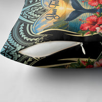 Personalized Masefau American Samoa Whale Pillow Cover Polynesian Tribal Pattern Tropical Hibiscus TS04 - Polynesian Pride