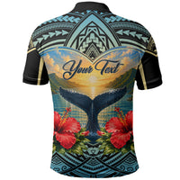 Personalized Masefau American Samoa Whale Polo Shirt Polynesian Tribal Pattern Tropical Hibiscus TS04 - Polynesian Pride