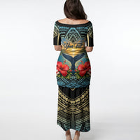 Personalized Masefau American Samoa Whale Puletasi Polynesian Tribal Pattern Tropical Hibiscus TS04 - Polynesian Pride