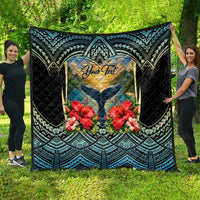 Personalized Masefau American Samoa Whale Quilt Polynesian Tribal Pattern Tropical Hibiscus TS04 - Polynesian Pride