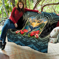 Personalized Masefau American Samoa Whale Quilt Polynesian Tribal Pattern Tropical Hibiscus TS04 - Polynesian Pride