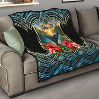 Personalized Masefau American Samoa Whale Quilt Polynesian Tribal Pattern Tropical Hibiscus TS04 - Polynesian Pride