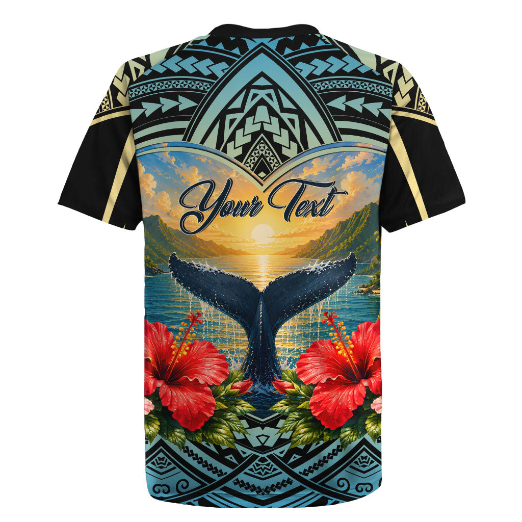 Personalized Masefau American Samoa Whale Rugby Jersey Polynesian Tribal Pattern Tropical Hibiscus TS04 - Polynesian Pride