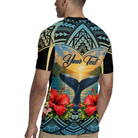 Personalized Masefau American Samoa Whale Rugby Jersey Polynesian Tribal Pattern Tropical Hibiscus TS04 - Polynesian Pride