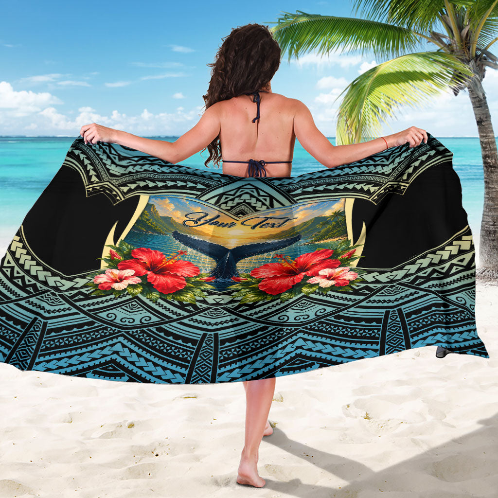 Personalized Masefau American Samoa Whale Sarong Polynesian Tribal Pattern Tropical Hibiscus TS04 - Polynesian Pride